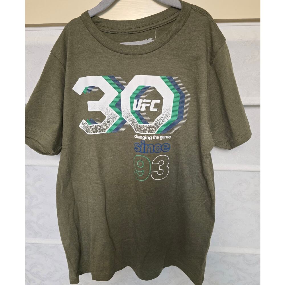 UFC Youth Large Olive Green 30th Anniversary Since 93 MMA T Shirt NWT NEW